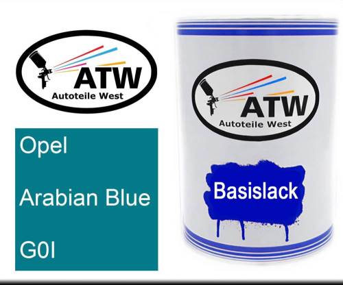 Opel, Arabian Blue, G0I: 500ml Lackdose, von ATW Autoteile West.
